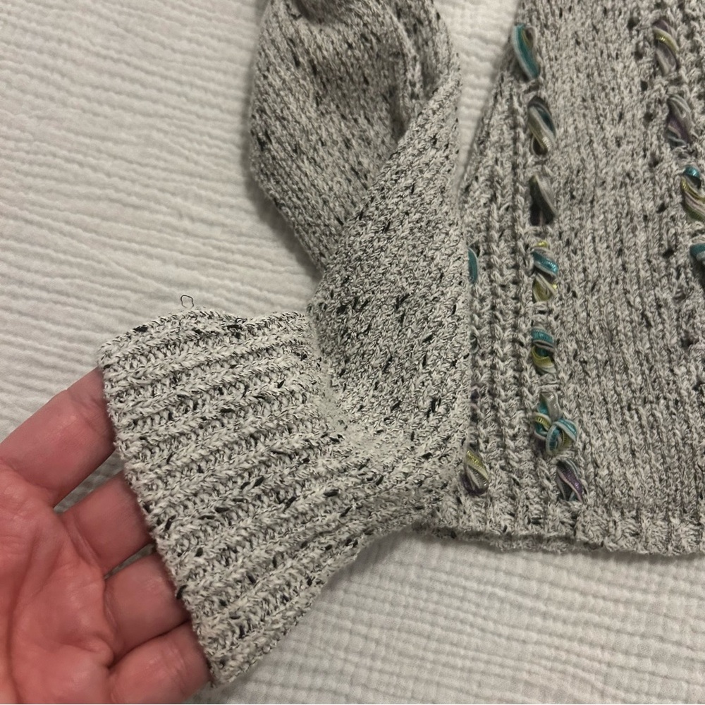 Anthropologie Knitted & Knotted Textured Zip Front Long Sleeve Sweater S Small - Picture 3 of 12